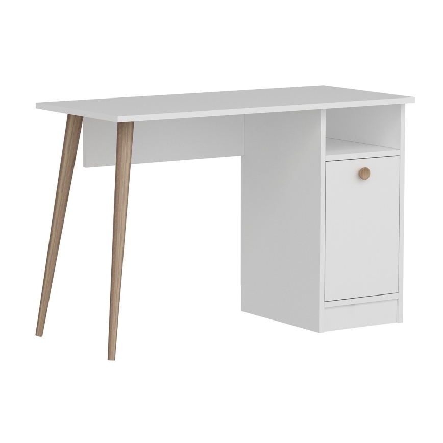 werk tafel CANNAS 110x74 cm wit/bruin