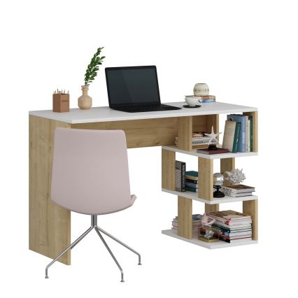 werk tafel DARDANOS 110x73,8 cm beige/wit