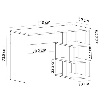 werk tafel DARDANOS 110x73,8 cm beige/wit