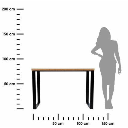 Werktafel BLAT 120x60 cm zwart/bruin