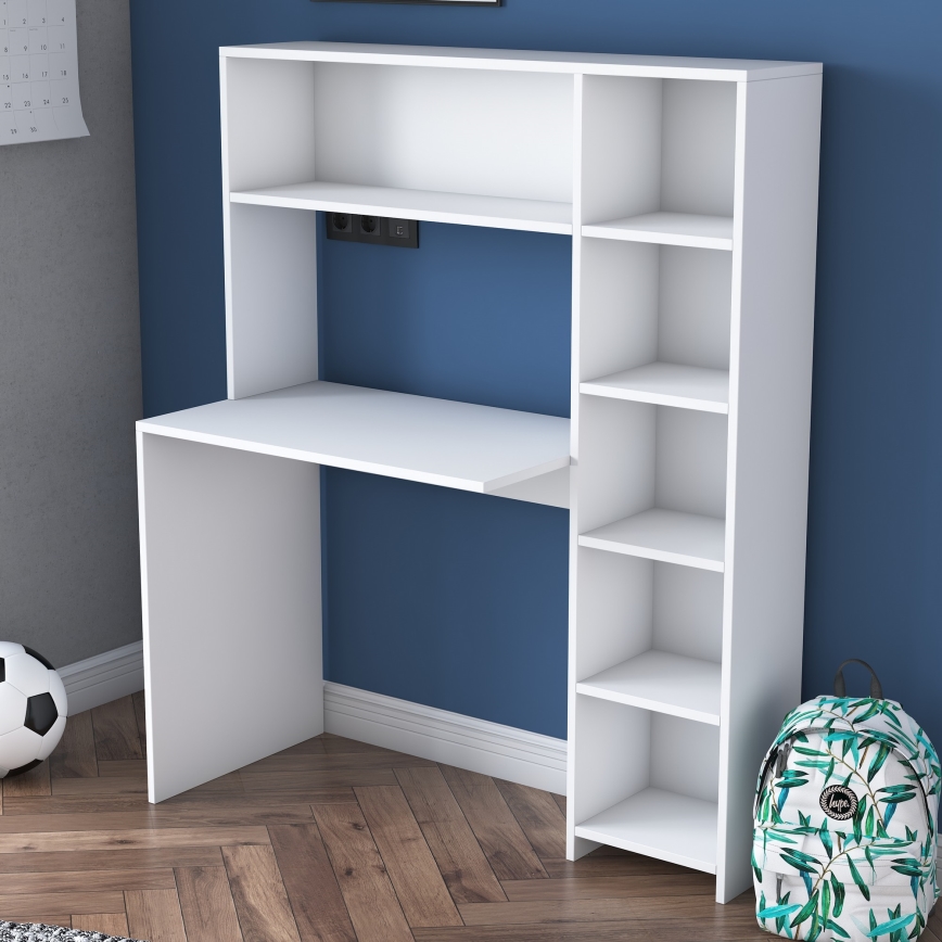 Bureau met plank RANI 113,2x141,8 cm wit