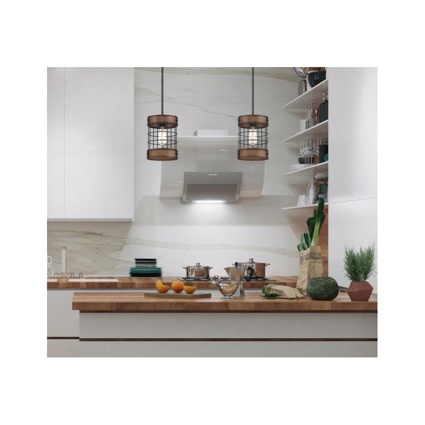 Westinghouse 61179 - Hanglamp aan kabel LANGSTON 1xE27/60W/230V Ø 19 cm barnwood