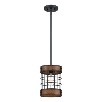 Westinghouse 61179 - Suspension sur câble LANGSTON, 1 x E27 (max. 60 W), 230 V, Ø 19 cm, finition barnwood