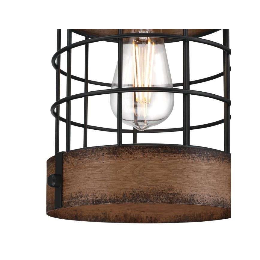 Westinghouse 61179 - Suspension sur câble LANGSTON, 1 x E27 (max. 60 W), 230 V, Ø 19 cm, finition barnwood