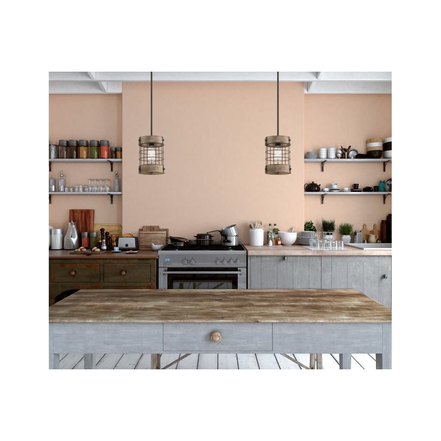 Westinghouse 61180 - Hanglamp aan een koord LANGSTON 1xE27/60W/230V grenen