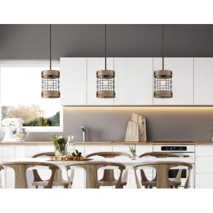 Westinghouse 61180 - Hanglamp aan een koord LANGSTON 1xE27/60W/230V grenen