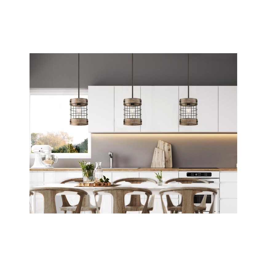 Westinghouse 61180 - Hanglamp aan een koord LANGSTON 1xE27/60W/230V grenen