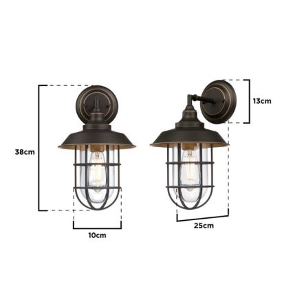 Westinghouse 6121640 - Applique murale extérieure LED IRON HILL 1xE27/60W/230V IP44