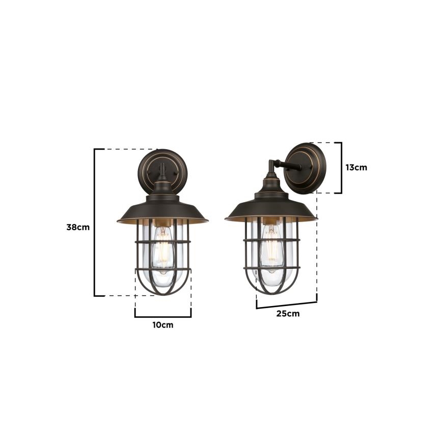 Westinghouse 6121640 - Applique murale extérieure LED IRON HILL 1xE27/60W/230V IP44