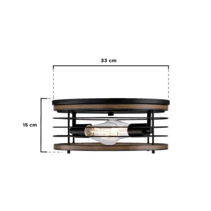 Westinghouse 61250 - Plafonnier ACKTON 2xE27/60W/230V barnwood