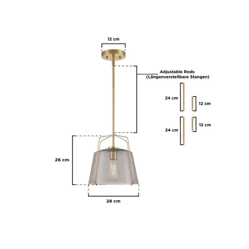 Westinghouse 61251 - Hanglamp met vaste pendel HALLEIN 1xE27/60W/230V