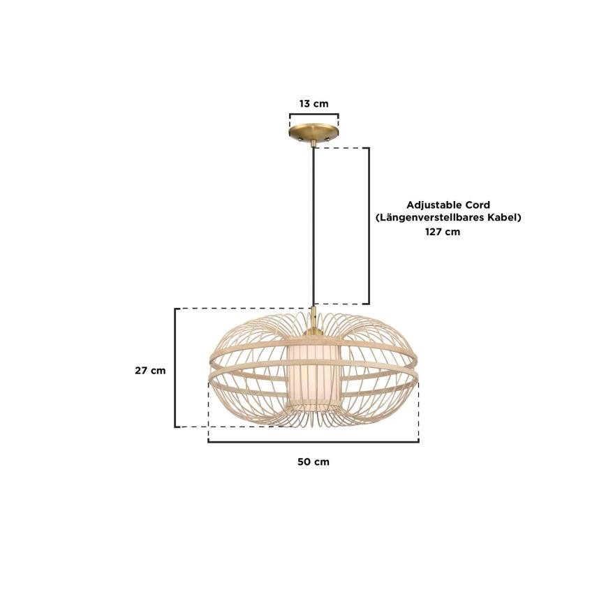 Westinghouse 61255 - Hanglamp aan een koord TULCEA 1xE27/60W/230V bamboe