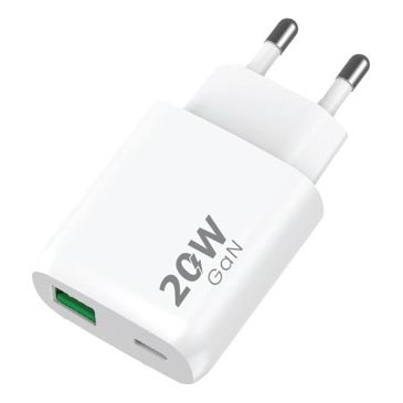 Winner Group - Adapter voor snel opladen 1xUSB-C + 1xUSB-A Power Delivery 20W wit