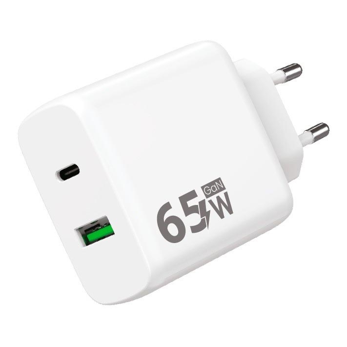 Winner Group - Adapter voor snel opladen 1xUSB-C + 1xUSB-A Power Delivery 65W wit