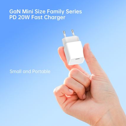 Winner Group- Adapter voor snel opladen 1xUSB-C PD 20W + USB-kabel USB-C / USB-C 1m