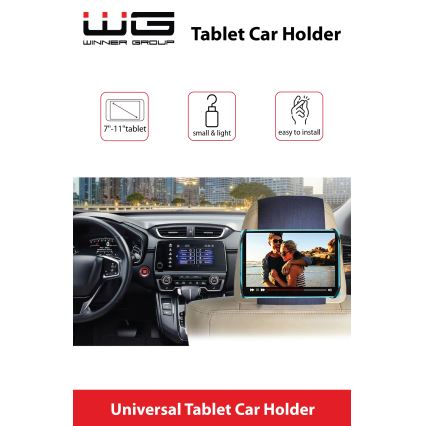Winner Group - Auto klittenband tablethouder zwart
