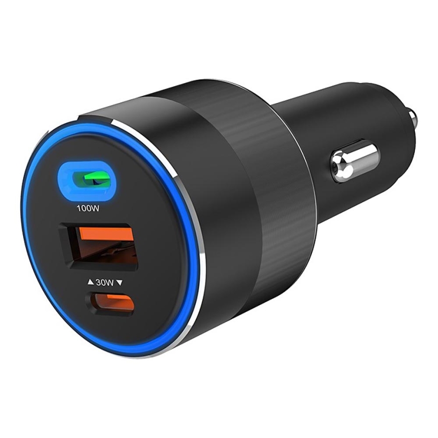 Winner Group - Autolader 2xUSB-C + 1xUSB-A Power Delivery 130W zwart