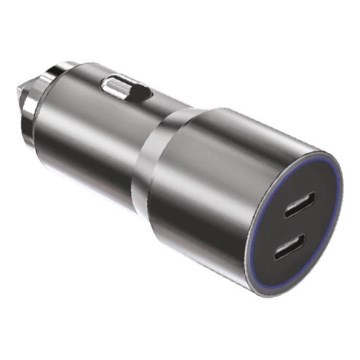 Winner Group - Chargeur pour voiture 2xUSB-C Power Delivery 60W argent