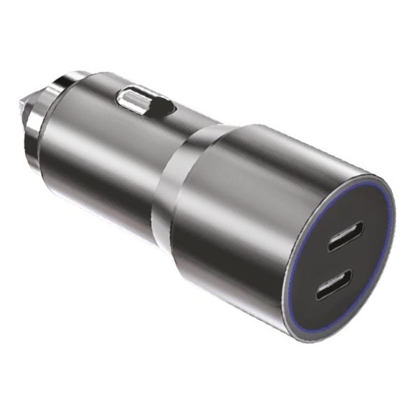 Winner Group - Chargeur pour voiture 2xUSB-C Power Delivery 60W argent