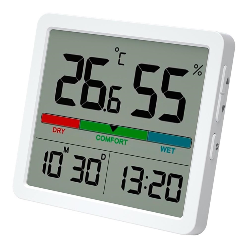 Winner Group - Digitale thermometer met LCD scherm en vochtigheidsmeter 2xCR2032 wit