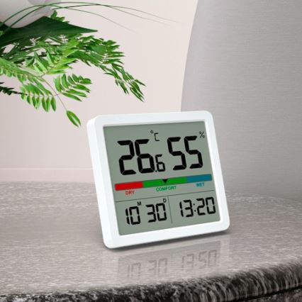 Winner Group - Digitale thermometer met LCD scherm en vochtigheidsmeter 2xCR2032 wit
