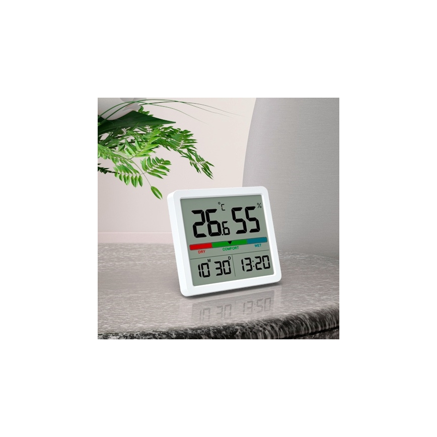 Winner Group - Digitale thermometer met LCD scherm en vochtigheidsmeter 2xCR2032 wit