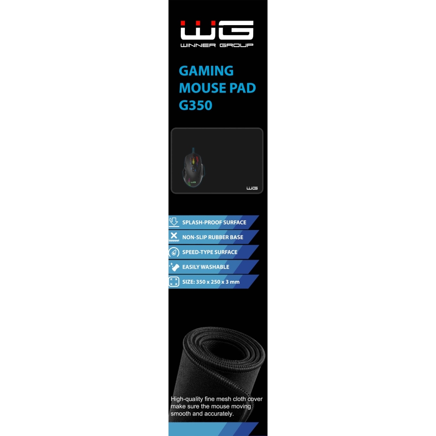 Winner Group - Gaming muismat 35x25 cm zwart