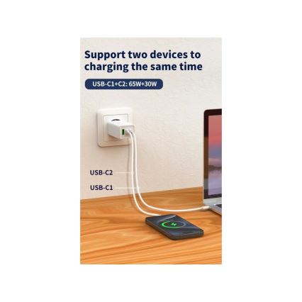 Winner Group - GaN-oplaadadapter 1x USB-A + 2x USB-C 100W, wit