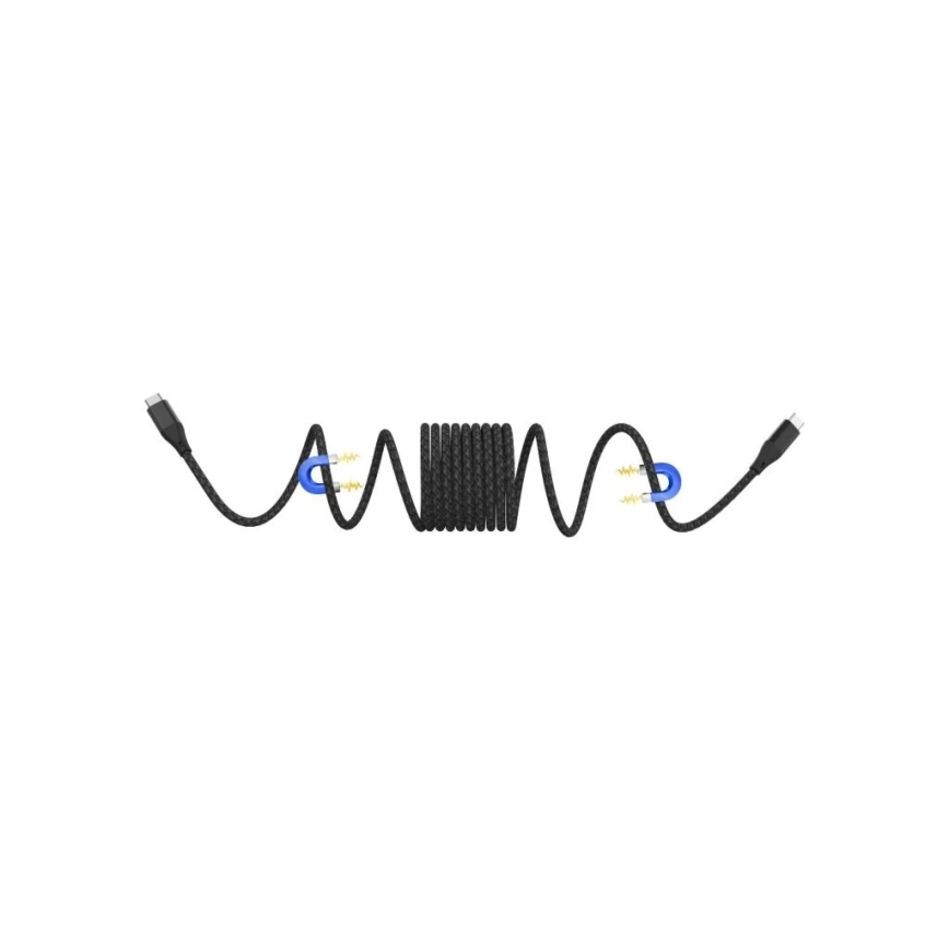 Winner Group - Magnetisch USB-kabel USB-C / USB-C 60W 1m zwart