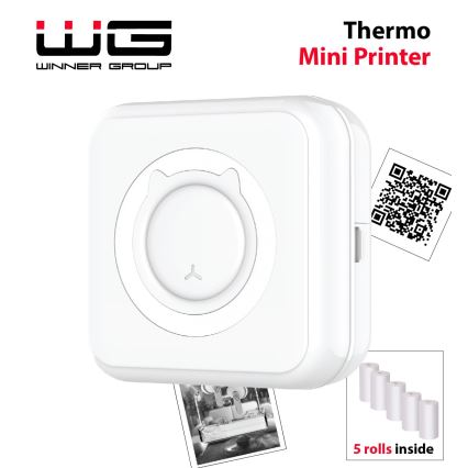 Winner Group - Mini thermische printer 800 mAh wit