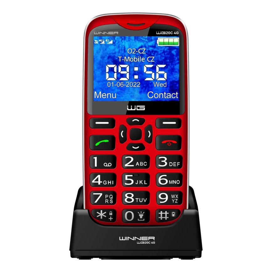 Winner Group - Mobiele telefoon voor senioren 1600 mAh rood