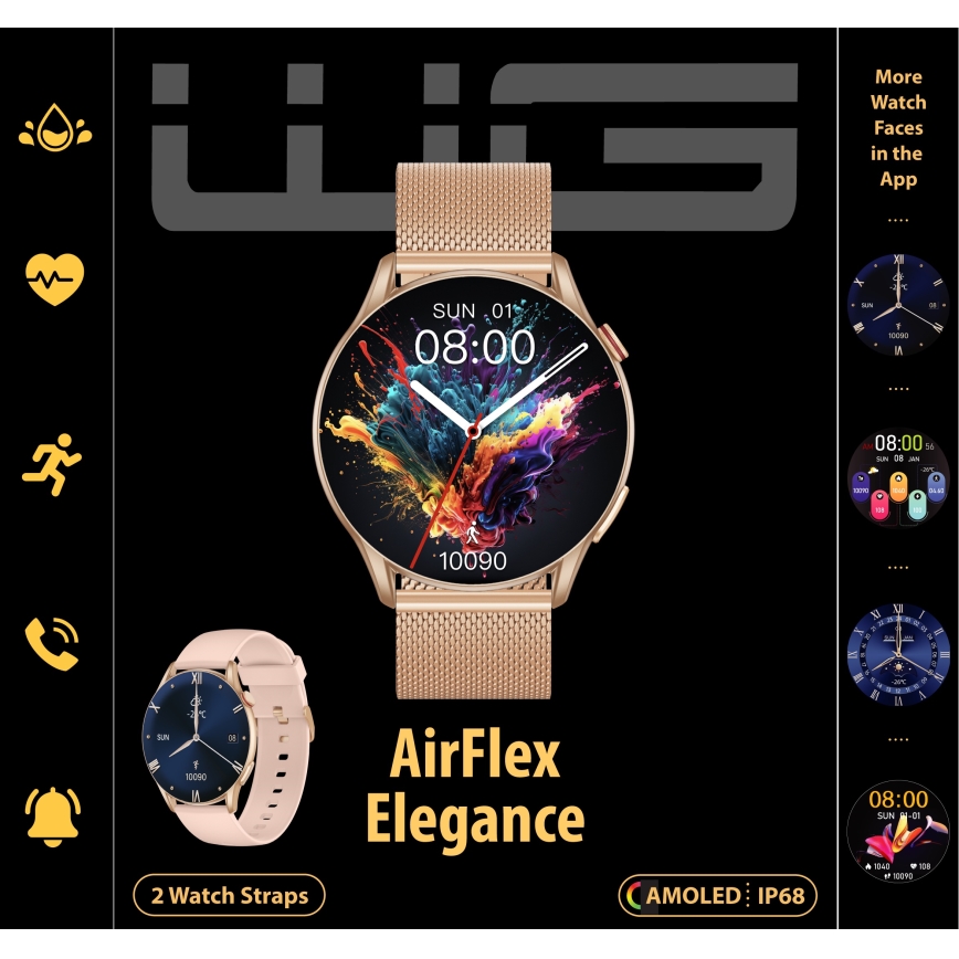 Winner Group - Montre connectée AirFlex 2 Elegance 280 mAh IP68 doré