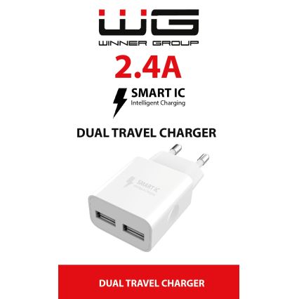 Winner Group - Oplader 2xUSB-A 12W wit