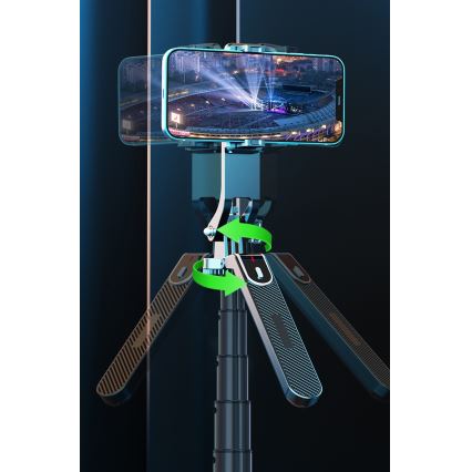 Winner Group - Perche à selfie 3en1 avec un support 55 mAh 180 cm noir
