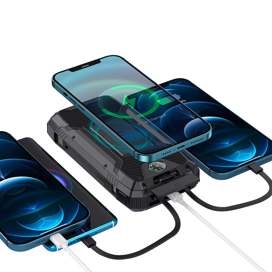 Winner Group - Powerbank met draadloos opladen en zonnepaneel 20000 mAh 20W PD
