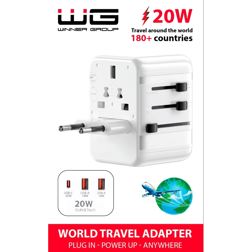 Winner Group - Reis snel opladen adapter Power Delivery 20W wit