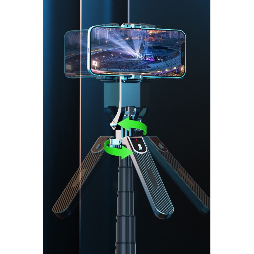 Winner Group - Selfiestick 3in1 met een standaard 55 mAh 180 cm zwart