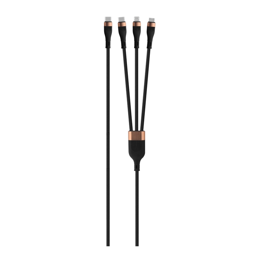 Winner Group -USB-kabel 3in1 USB-C / Lightning, USB-C en Micro USB 100W 1,5m zwart