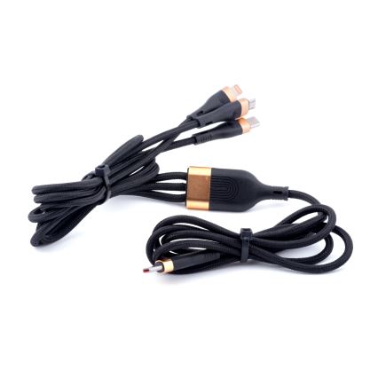 Winner Group -USB-kabel 3in1 USB-C / Lightning, USB-C en Micro USB 100W 1,5m zwart