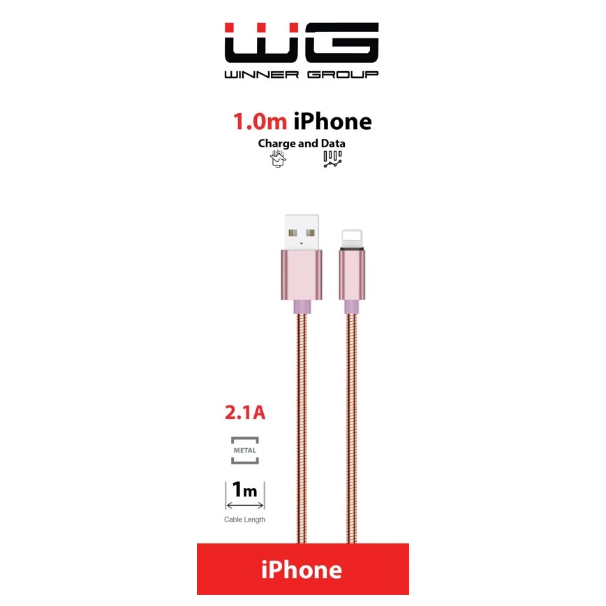 Winner Group - USB-kabel Lightning / USB-A 1m roze