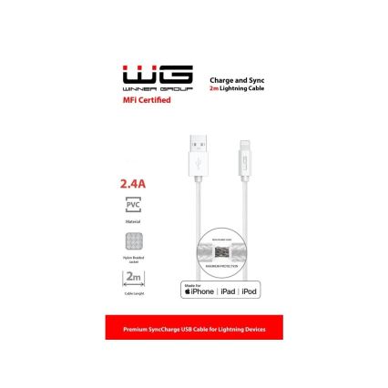 Winner Group - USB-kabel MFI Lightning / USB-A 2m wit