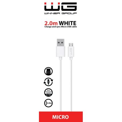 Winner Group - USB-kabel Micro USB / USB-A 2m wit