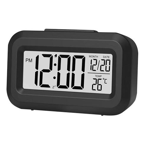 Winner Group - Wekker met LCD scherm en thermometer 2xAAA zwart