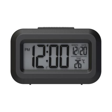 Winner Group - Wekker met LCD scherm en thermometer 2xAAA zwart