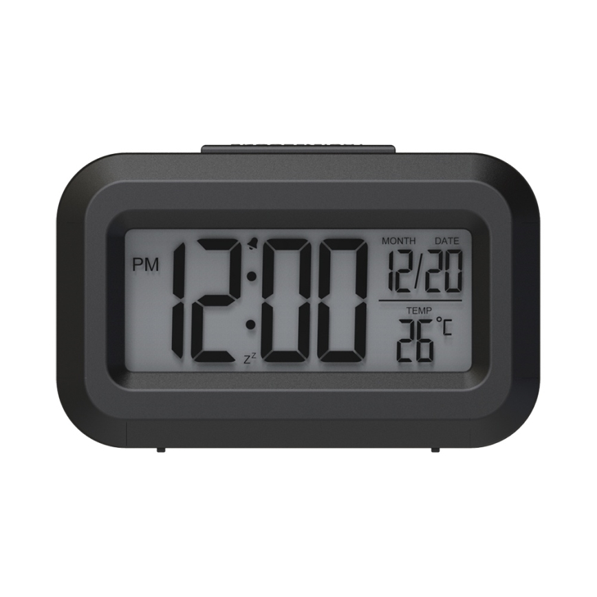 Winner Group - Wekker met LCD scherm en thermometer 2xAAA zwart