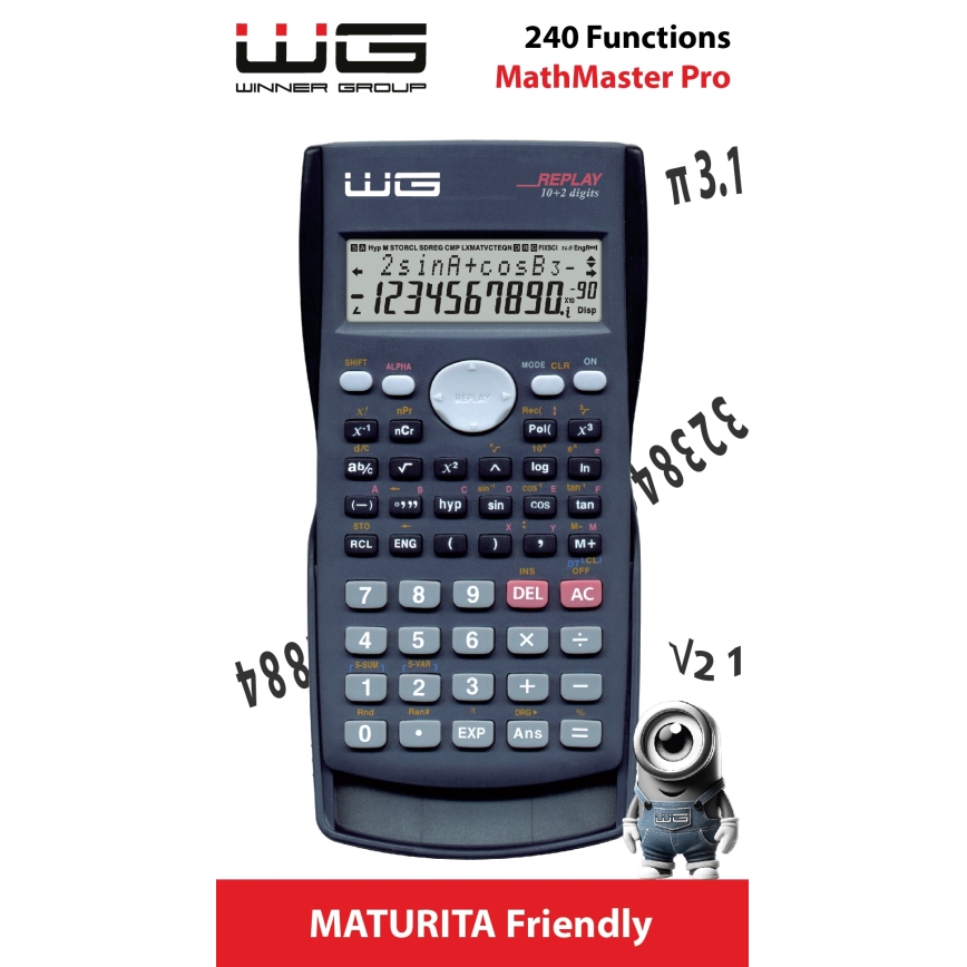 Winner Group - Wetenschappelijke rekenmachine MathMaster Pro 1xLR44 zwart