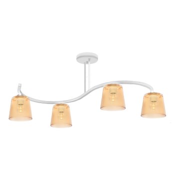 Wit Oranje Opbouw plafondlamp LUCEA 4x E27 / 15W / 230V
