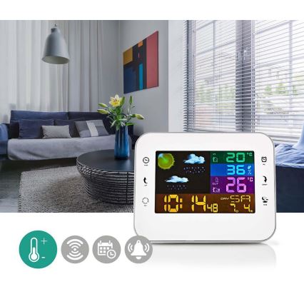 Wit weerstation met LCD display 230V