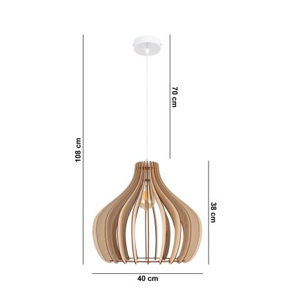 Witte Hanglamp aan een koord WILL 1x E27 / 60W / 230V