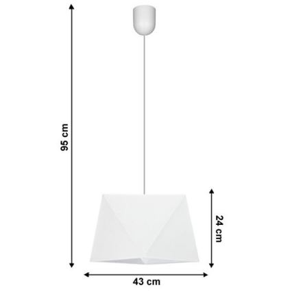 Witte Hanglamp aan koord DIAMENT 1x E27 / 60W / 230V